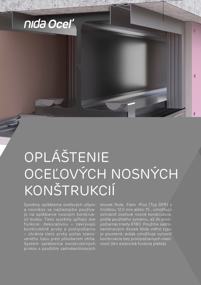 Obklady oceľových nosných konštrukcií Nida