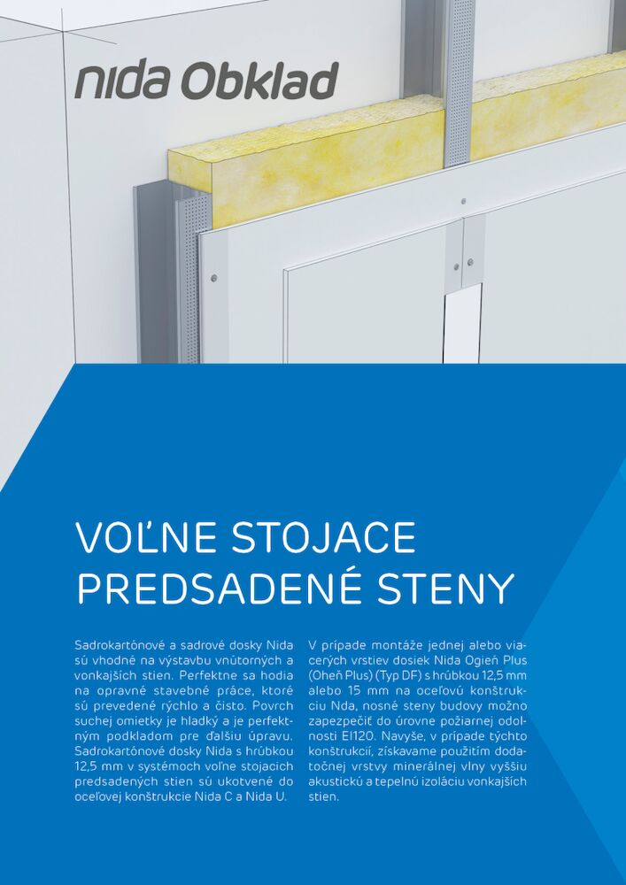 Voľne stojace predsadené steny Nida